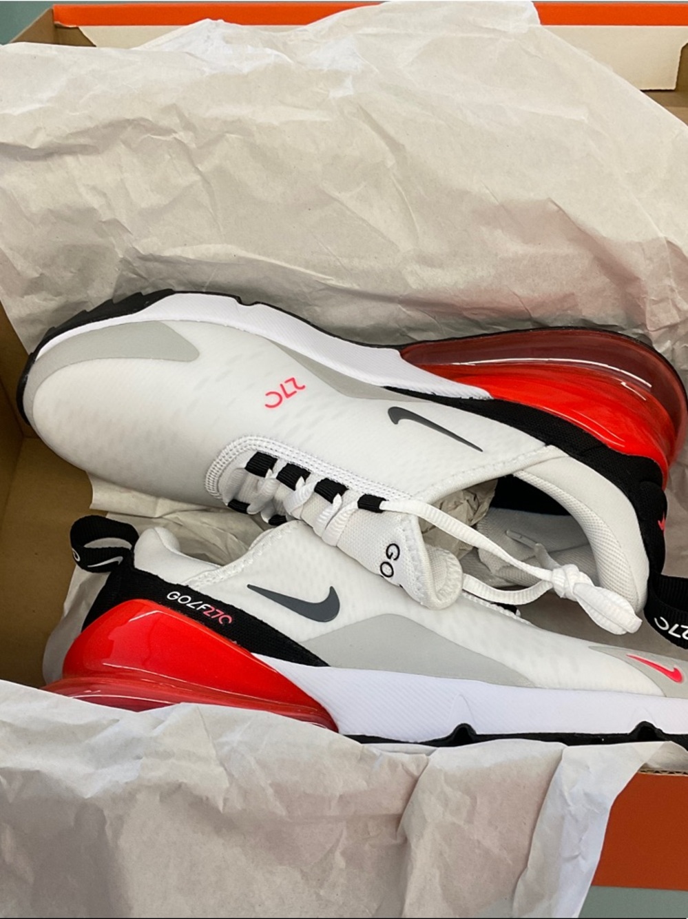 Nike Air Max 270 White with Red and Black Accents